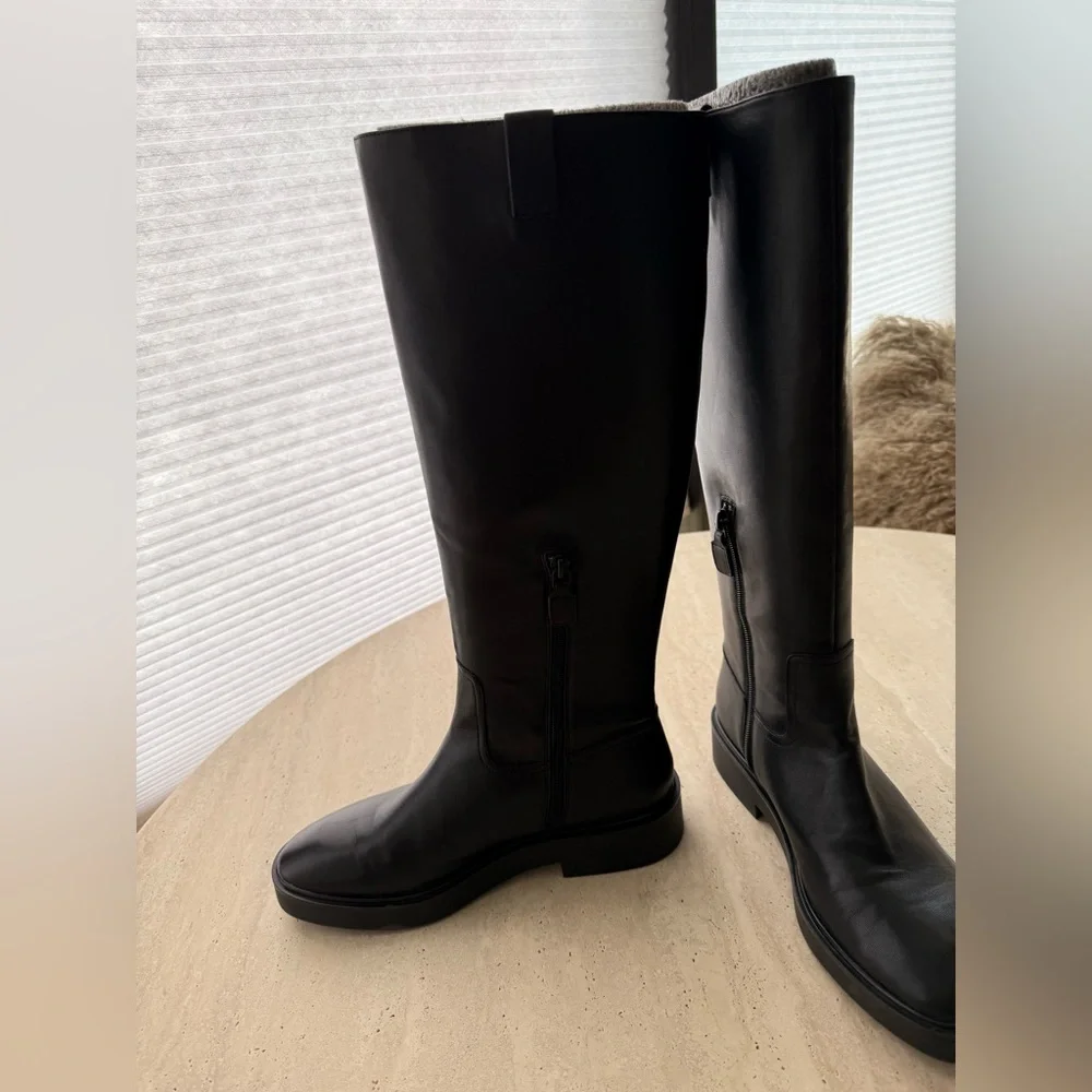 Stuart Weitzman Black Over-the-Knee Leather Boots